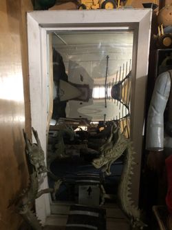 Vintage 1960’s Wood And Glass Carnival  Funhouse Morror