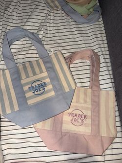 Striped Trader Joe’s mini tote bags