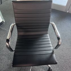 Chair Leather With Chromed Stell Base 