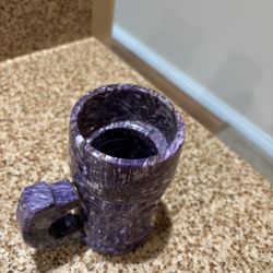 🇺🇸 Stone Art: Charoite Decorative Mug – Handcrafted Russian Stoneware