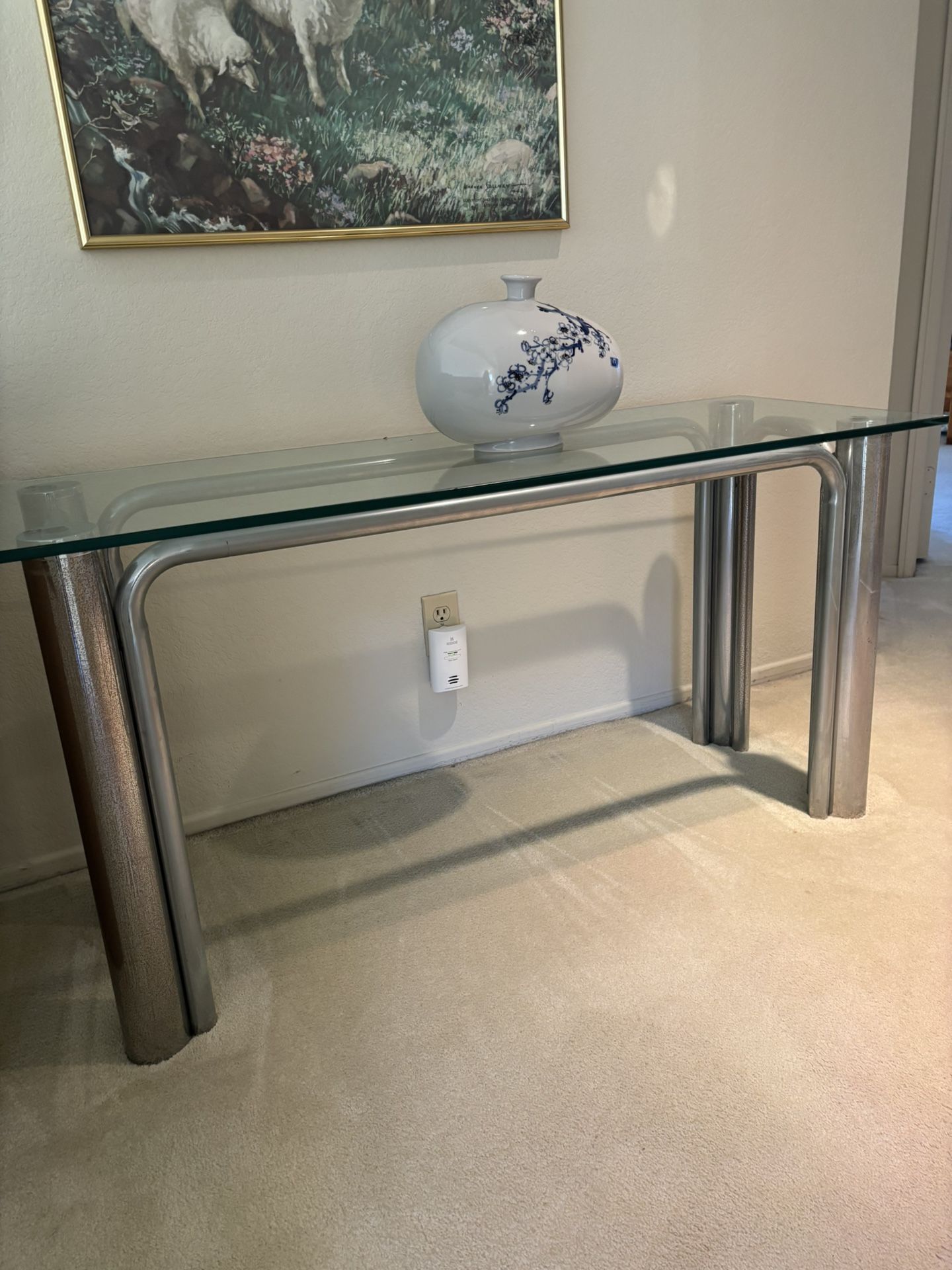 Metal And Glass Console Table 