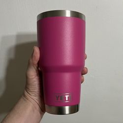 Yeti Rambler 30 oz Tropical Pink Tumbler Straw Lid ounce cup glass Genuine 30oz Ounce