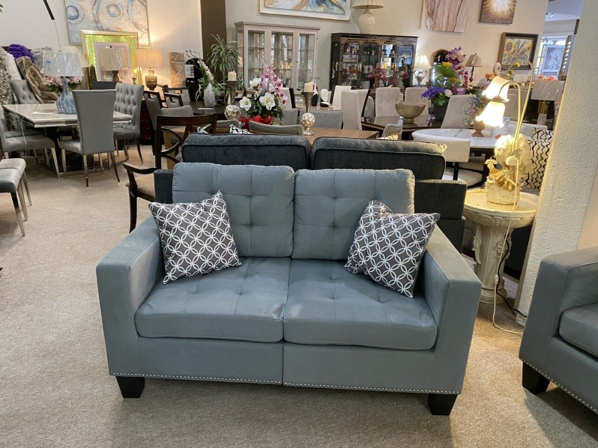 Gray loveseat modern NEW