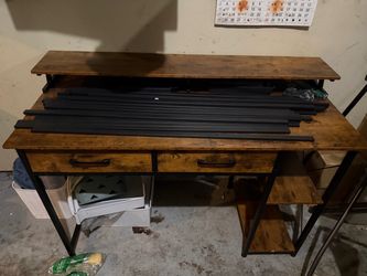 Industrial Wood and Metal Computer Desk