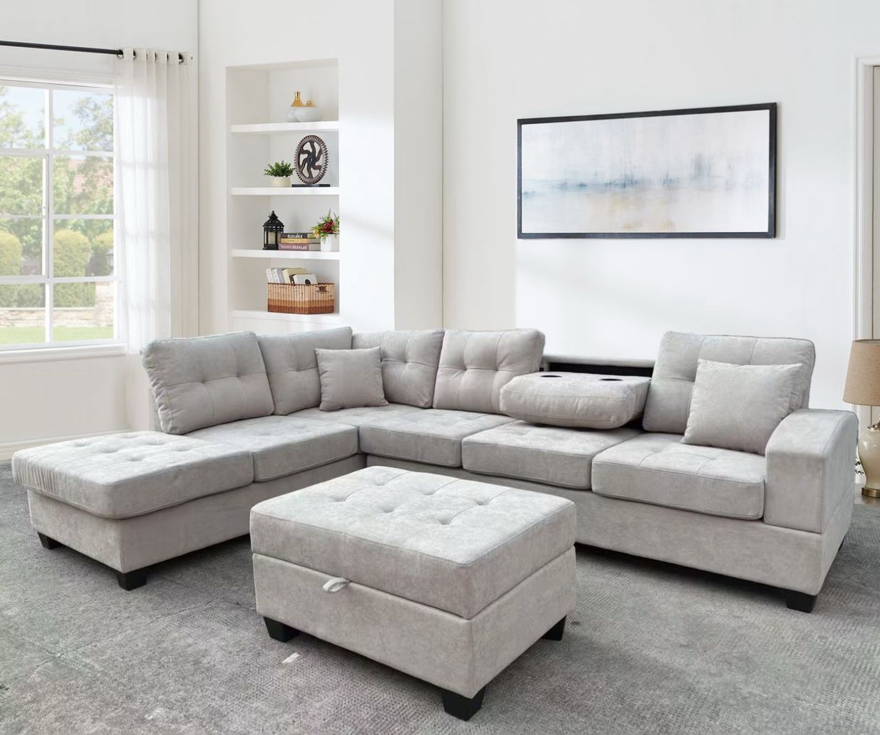 Brand New Sectional Sofa with Ottoman / Sofa Seccional Con Ottoman Nuevo a Estrenar … Fast 🚚