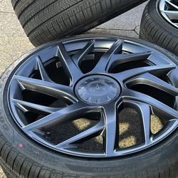 FREE INSTALL 21" OEM NEW 2026 Tesla Model S Plaid VELARIUM wheels Goodyear A/S 265/35/21 & 295/30/21 SENSORS 