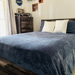 Bed Frame, Mattress/Box, And Dresser