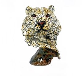 Resin Leopard Head Statue