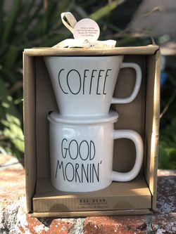 Rae Dunn Coffee Drip & Good Morning Mug Gift Set
