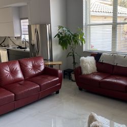 2 Leather Couches 
