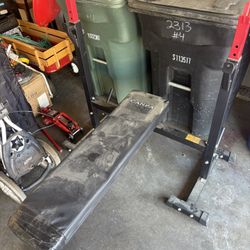 Weight Bench, Barbells, And Weights