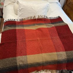 Wool Fringed Blanket-Poncho 