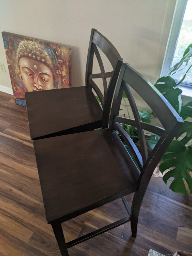 🌿Wooden Bar Stools🌿$50 Set Of 2