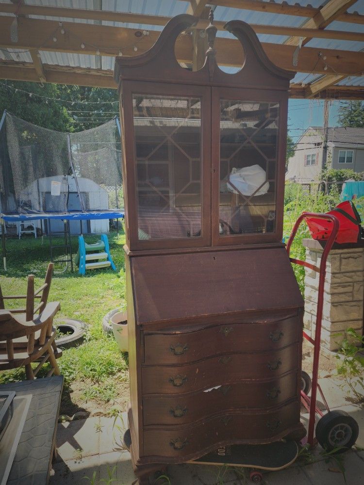 Nice, Good Saved Antique Secretary Desk @cabinet