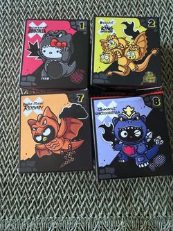 Hello Kitty x Godzilla toys