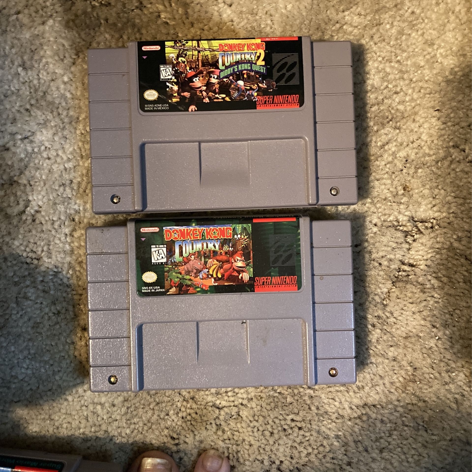 Super Nintendo Donkey Kong Country 1 & 2 Games