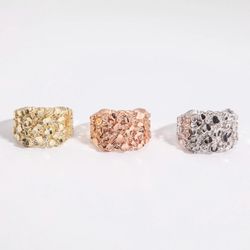 10k Yellow Gold  Nugget Rings 