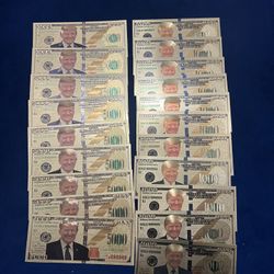Donald Trump Plastic Bills, Gold Plated (20 pieces)