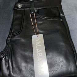 Valabasas Jet Black Leather Pants – Slim Fit w/ Ankle Zippers