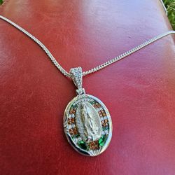 Virgin Mary Pendant Necklace 