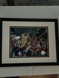 Michael Jordan Magic Johnson Legendary Post Up Photo