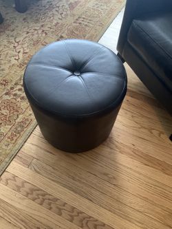 Ottoman — Faux Leather — Espresso Brown