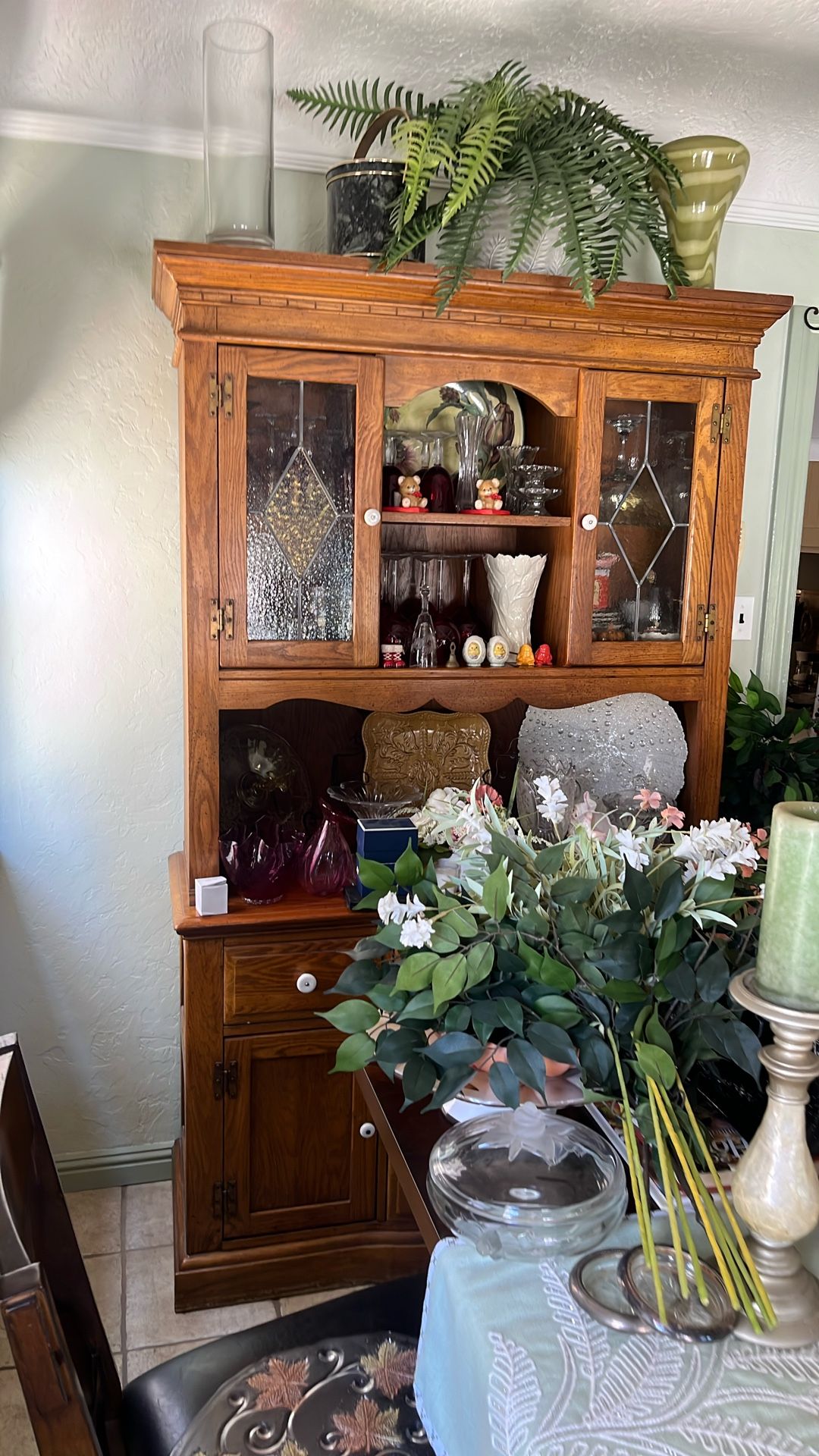 Leaded Glass China Cabinet