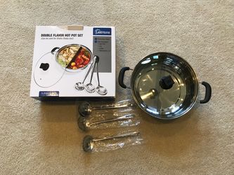 Brand new LexiHome dual steel hot pot set for Shabu Shabu