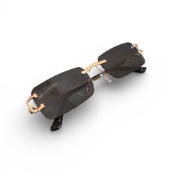 Men’s Luxury Gold Frame Sunglasses With Box And Papers