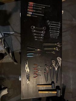 35-Piece Mechanic Hand Tool Lot - Craftsman USA, Proto, Pliers & Wrench Set
