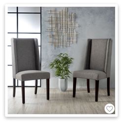 Set Of 2 - Wingback Dining Chairs 