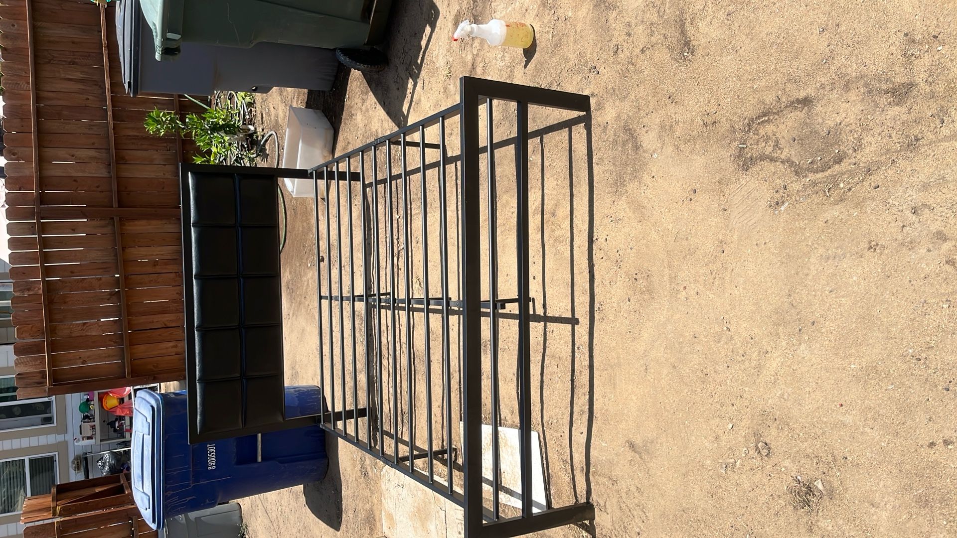 Full Size Bedframe Very Good Condition. Nothing Wrong With It Very Good Condition Ready For A Mattress It no broken parts altogether sturdy