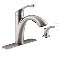 Mistos Single-Handle Pull-Out Sprayer Kitchen Faucet In Stainless Steel