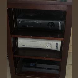 Three Level Shelves And Gaming Systems