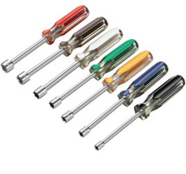 ROTATION 7PC Metric Nut Driver Set - 5-12mm Hex Drivers for Bolts Nuts Fasteners, Color-Coded Non-Slip PVC Grips