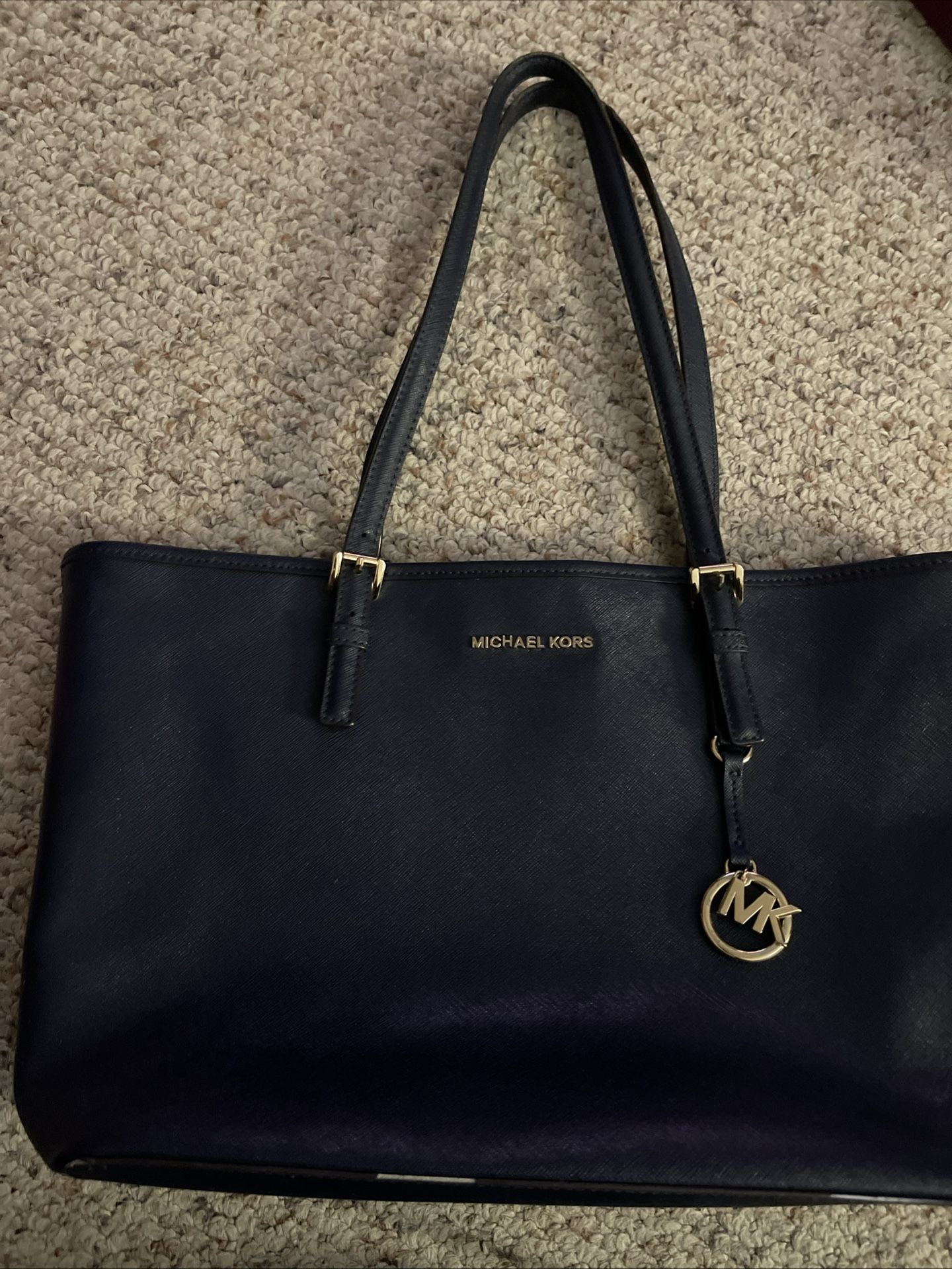 Micheal Kors Blue Leather Handbag
