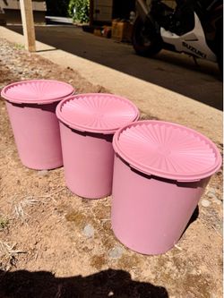 Dusty Rose Vintage Tupperware Large Canisters