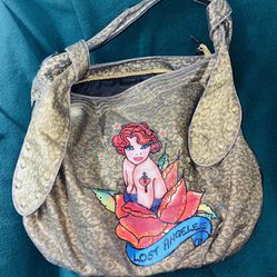 Vintage Large Sac Purse with Gold Accents and Rhinestones