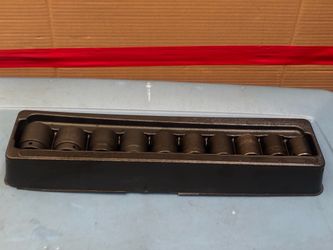 Snap-on Tools 10 pc 1/2" Drive 6-Point Metric Flank Drive® Shallow Impact Socket Set (25-36 mm)