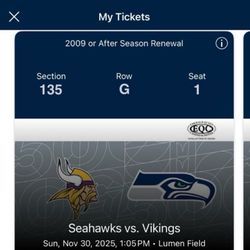 Seahawks Vs Vikings - Sun Nov 30