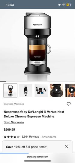 Nespresso ® by De'Longhi ® Vertuo Next Deluxe Chrome Espresso Machine