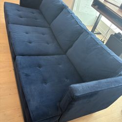 Royal Midnight Blue Velvet Couch