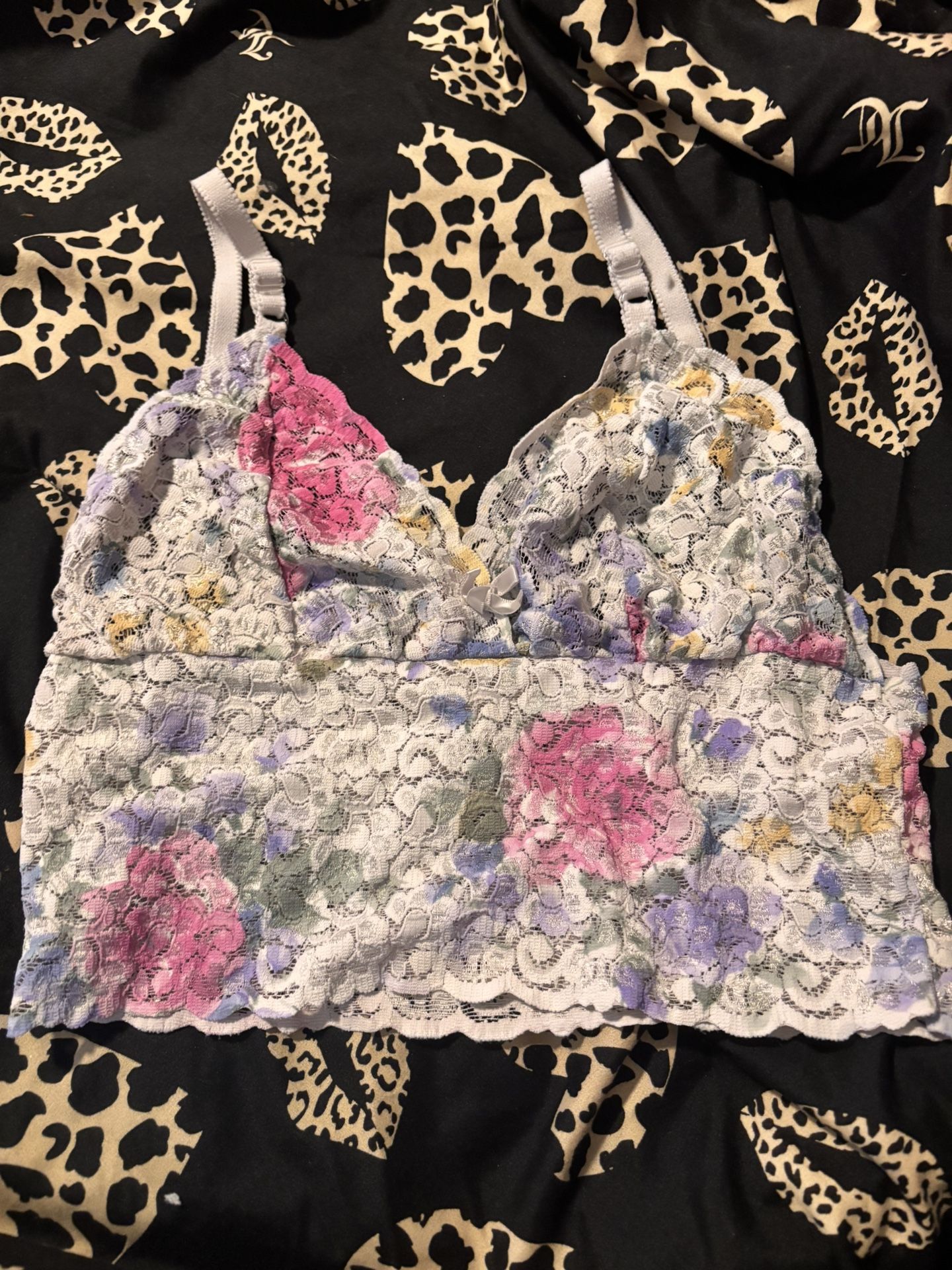 floral lingerie crop top