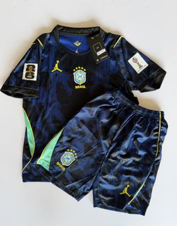 Kids Brazil 2026 World Cup Away Jersey Kit