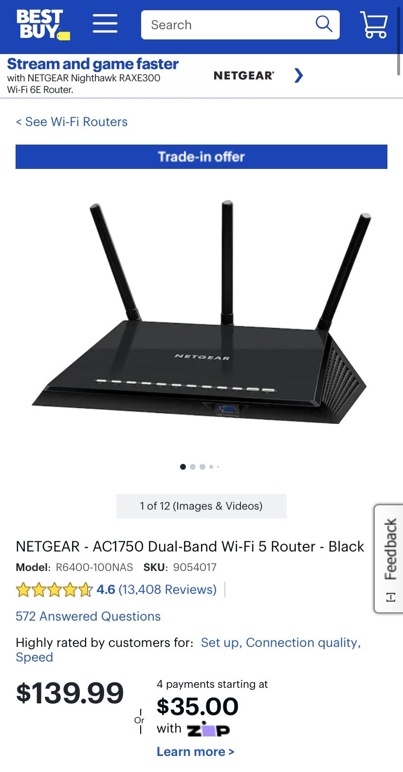 Netgear Nighthawk AC1750 Smart Wifi Router