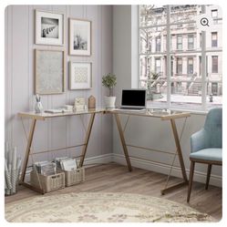 Glass Desk And Office Chair 