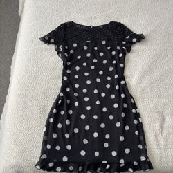 Size 8 Black Karl Lagerfeld Polkadot Dress