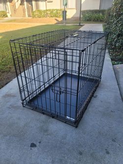 Black Wire Folding Dog Crate with Tray size 30x19x21