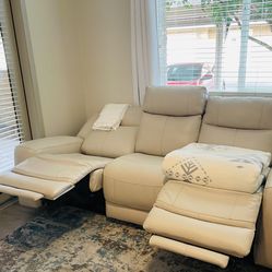 Verona  Leather 90" Power Reclining Sofa couch with Power Headrest