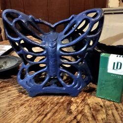 1990's Wrought Iron Butterfly Sculpture ( Blue )